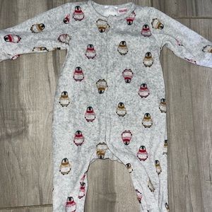 Zara baby velvet penguin sleeper jumpsuit